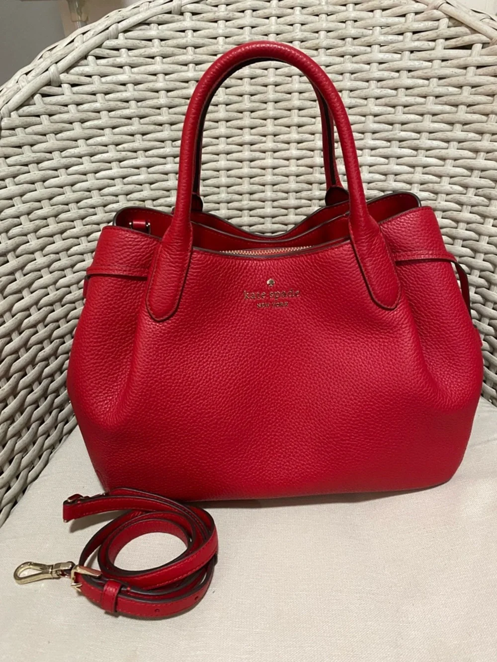 Kate Spade Perfect Cherry Red Dumpling Large Satchel Crossbody